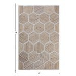 Hand Braided Check White Beige Jute Area Rug