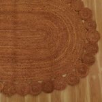 Handmade Orange Scalloped Jute Area Rug