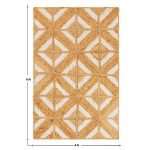 White Beige Geometric Hand Braided Jute Rug