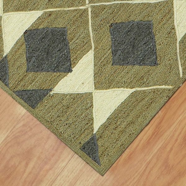 Geometric Hand Braided Green Modern Area Rug - Image 4