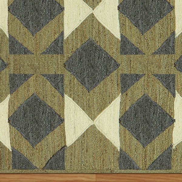 Handmade Geometric Black Green Area Rug - Image 5