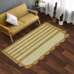 Handmade White Geometric Entryway Area Rug