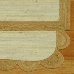Hand Braided White Geometric Bedroom Jute Rug