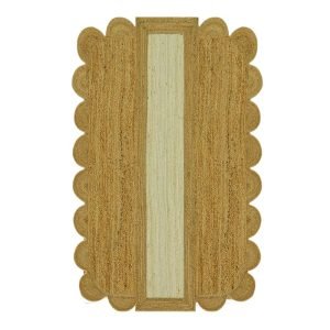 Hand Braided Geometric Jute Beige Rug