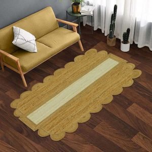 Hand Braided Geometric Jute Beige Rug