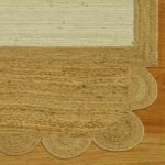 Hand Braided Geometric Jute Beige Rug