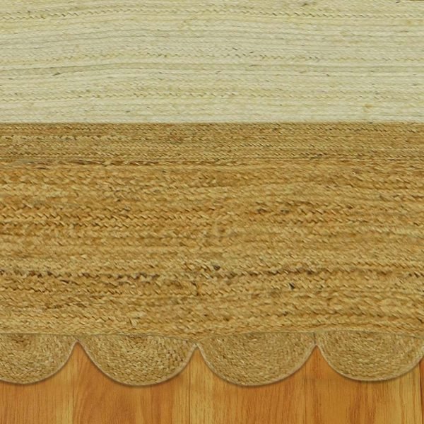 Hand Braided Geometric Jute Beige Rug - Image 5
