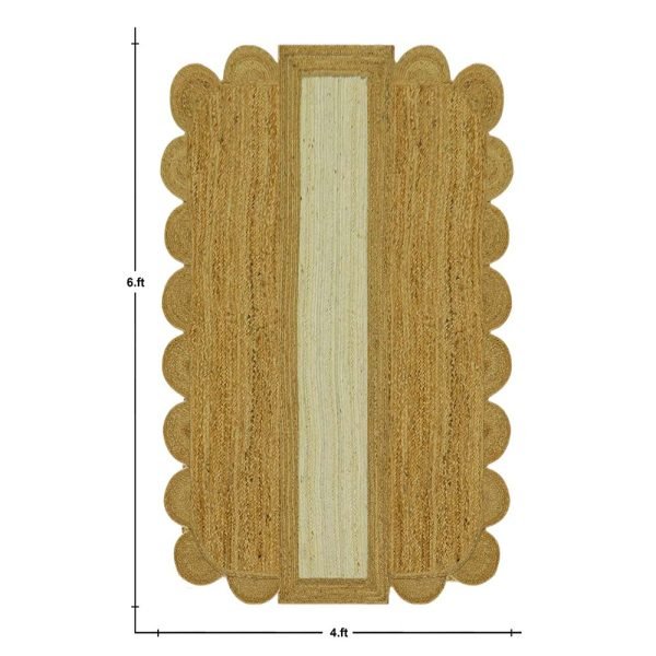 Hand Braided Geometric Jute Beige Rug - Image 6