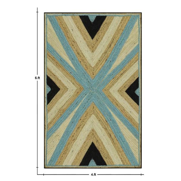 Handmade Multicolor Living Room Jute Rug - Image 6