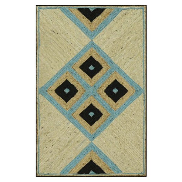 Hand Braided Geometric Multicolor Indoor Jute Rug