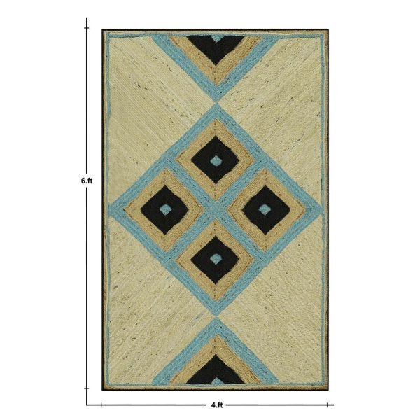 Hand Braided Geometric Multicolor Indoor Jute Rug - Image 6