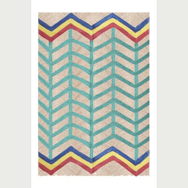 Handcrafted Jute Multicolor Living Room Rug