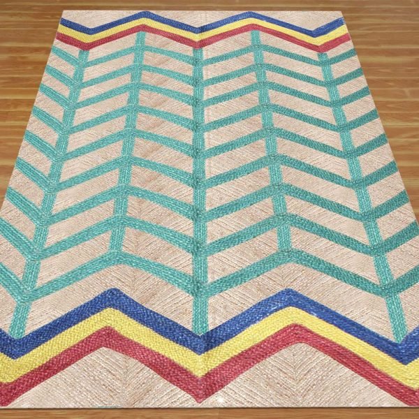 Handcrafted Jute Multicolor Living Room Rug - Image 3