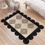 Handmade Black Beige Home Decor Rug