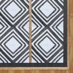 Black Geometric Rug Handmade Hall Area Rug