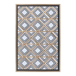 Handcrafted Geometric Black Gray Area Rug