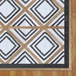 Handcrafted Geometric Black Gray Area Rug