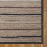 Handcrafted Beige Geometric Bedroom Jute Rug