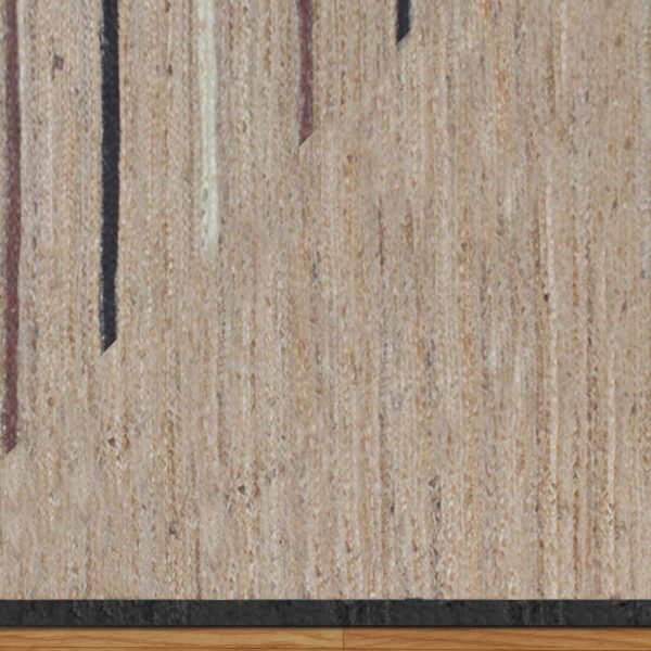 Handcrafted Beige Geometric Bedroom Jute Rug - Image 5