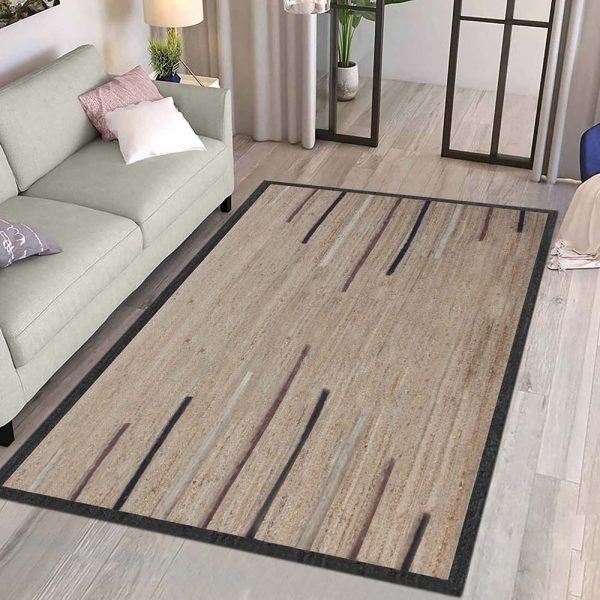 Handmade Jute Beige Geometric Home Decor Rug - Image 2