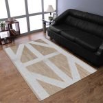 Geometric Handcrafted White Area Jute Rug