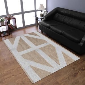 Geometric Handcrafted White Area Jute Rug