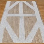 Geometric Handcrafted White Area Jute Rug