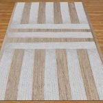 Handcrafted White Beige Living Room Jute Rug