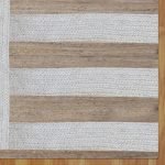 Handcrafted White Beige Living Room Jute Rug