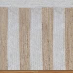Handcrafted White Beige Living Room Jute Rug