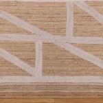 Beige Handmade Living Room Geometric Jute Rug