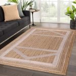 Handmade Beige Geometric Home Decor Jute Rug