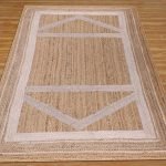 Handmade Beige Geometric Home Decor Jute Rug