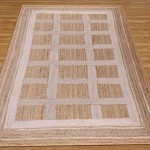 Handcrafted Geometric White Beige Jute Rug