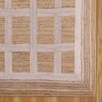 Handcrafted Geometric White Beige Jute Rug