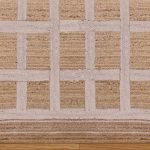 Handcrafted Geometric White Beige Jute Rug