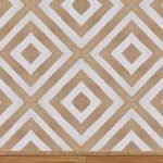 Handmade Geometric Beige White Jute Rug