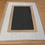 Handmade Geometric Beige Black Home Decor Rug