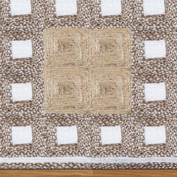 Handmade Jute Beige Geometric Home Decor Rug - Image 5