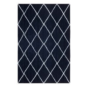 Hand Braided Geometric Blue Jute Rug