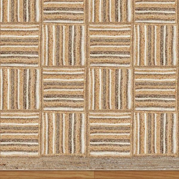 Handmade Beige White Jute Living Area Rugs - Image 5