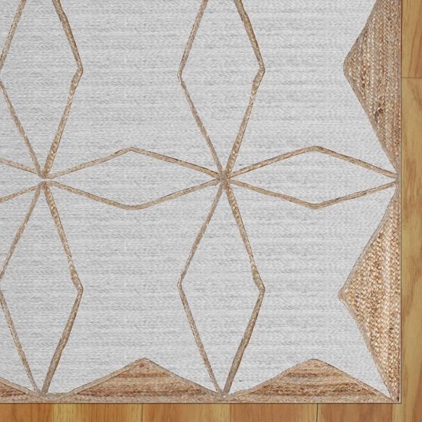 Handmade Jute White Beige Area Rugs - Image 4