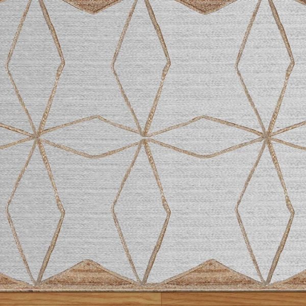 Handmade Jute White Beige Area Rugs - Image 5