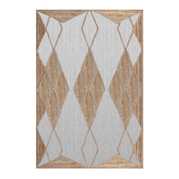 Hand Braided White Beige Jute Area Rugs