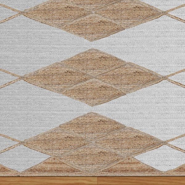 Hand Braided White Beige Jute Area Rugs - Image 5