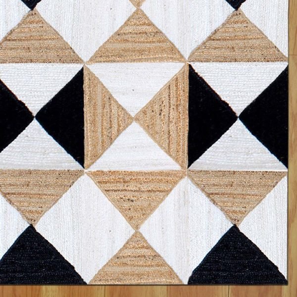 Hand Braided Geometric Black Jute Area Rug - Image 4