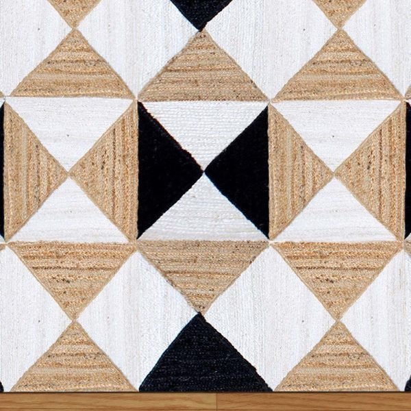 Hand Braided Geometric Black Jute Area Rug - Image 5