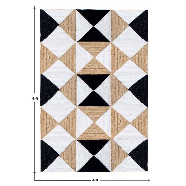 Hand Braided Geometric Black Jute Area Rug - Image 6