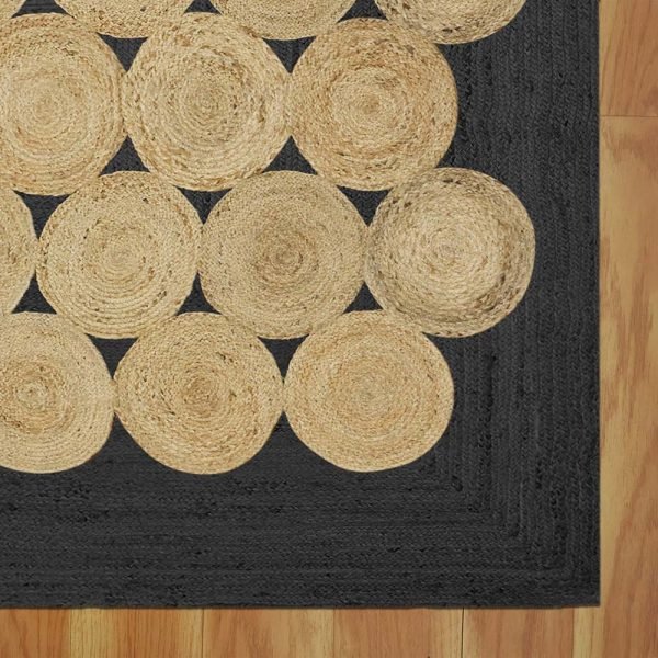 Handmade Geometric Beige Jute Area Rugs - Image 5