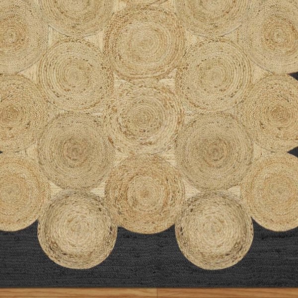 Hand Braided Beige Geometric Jute Area Rug - Image 4